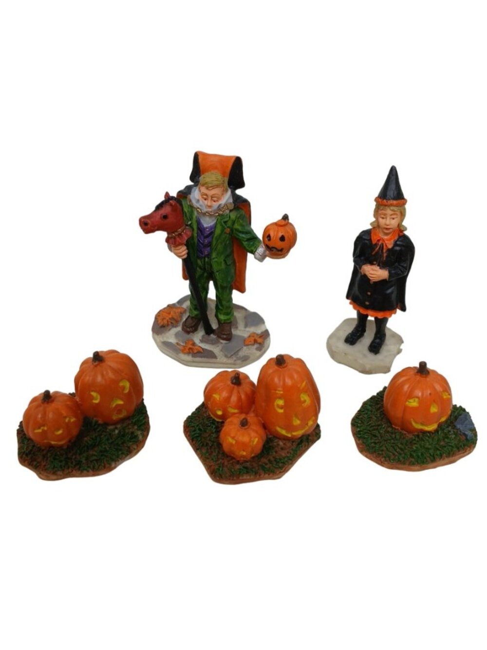 Lemax Halloween Figurines Set Witch Headless Horseman Pumpkins #G-M3 - Picture 5 of 8